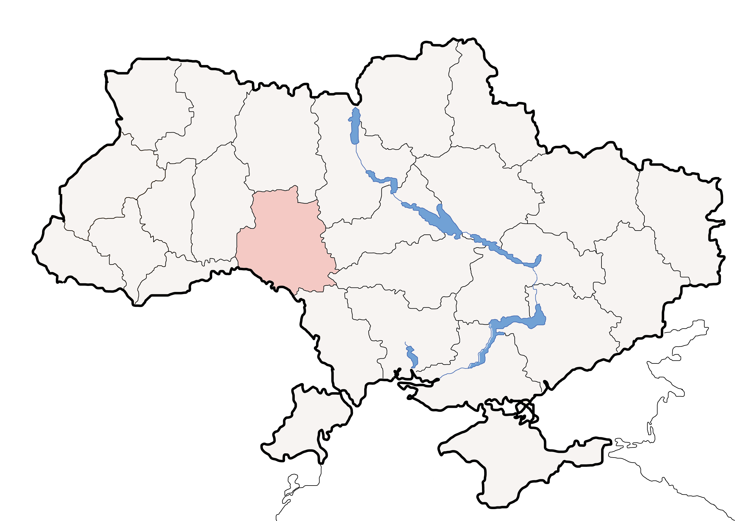 Вінницька область на карті України